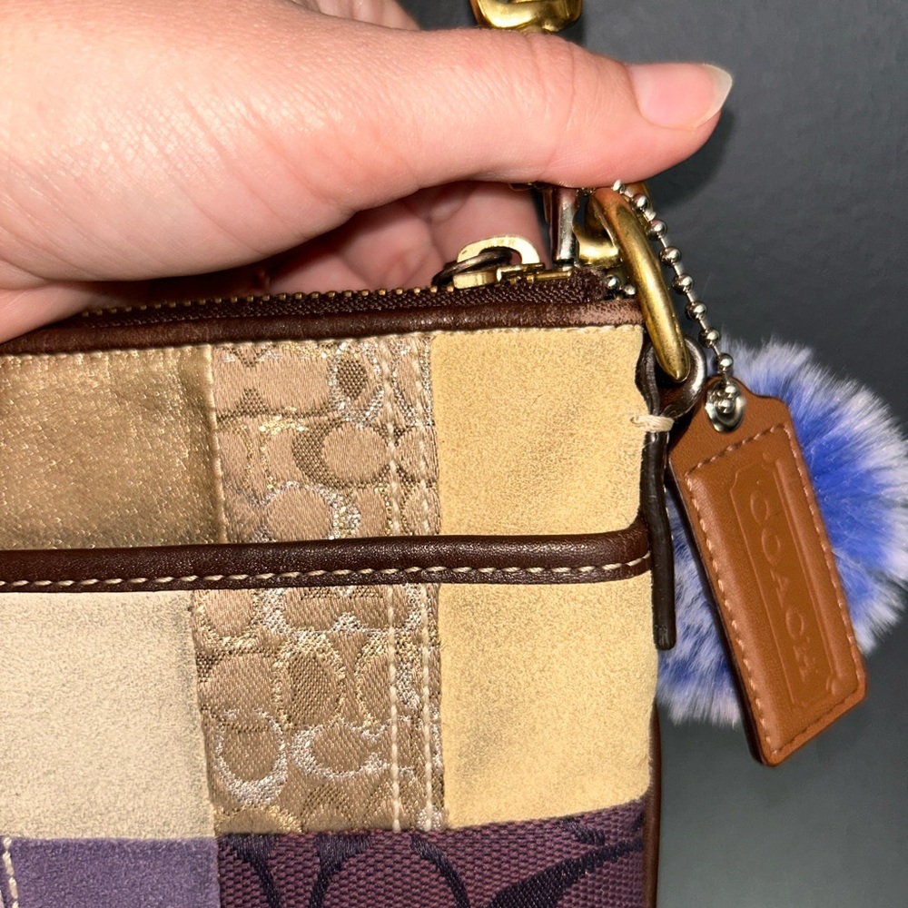 Rare Y2k Coach Patchwork Swingpack Metallics, Sue… - image 4
